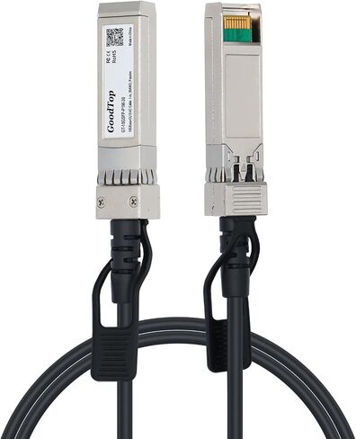كابل GoodTop 10G SFP+ Twinax، كابل سلبي نحاسي مباشر (DAC)، 0.25 متر (0.82 قدم)، متوافق مع Cisco، Mikrotik، Intel، Fortinet، Netgear، D-Link، Supermicro، TP-Link in Kuwait