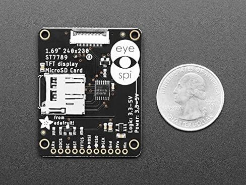 شاشة IPS TFT ملونة مستديرة مستطيلة مقاس 1.69 بوصة مقاس 280 × 240 - ST7789 Adafruit 5206 in Kuwait