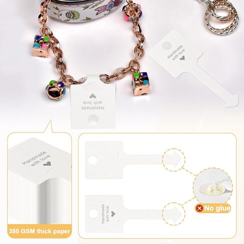 Zxmxzkx 200PCS Bracelet Display Cards Necklace Display Cards Jewelry Display Cards for Small Business of Keychain Hair Band and Jewelry Displaying (kraft) in Kuwait