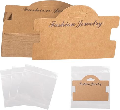 120 Pcs Bracelet Display Cards 3.94 x 2.83 Inch Multipurpose Jewelry Display Cards Necklace Hanging Cards Bracelet Packaging Jewelry Display Cards for Bracelet Necklace Hair Scrunchies(Cowhide Color) in Saudi Arabia