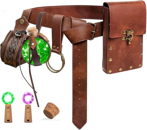 Renaissance Belt Pouch Coin Purse Alight Potion Bottle Skirt Hike Set Medieval Festival Costume Accessories for Halloween in Saudi Arabia