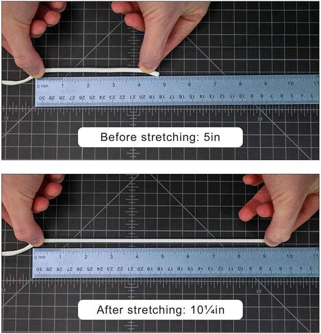White Soft Flat Elastic Band 3/16 Inch - Heavy Stretch Knit Cord - Homemade DIY Sewing Crafts - 10 Feet in Saudi Arabia