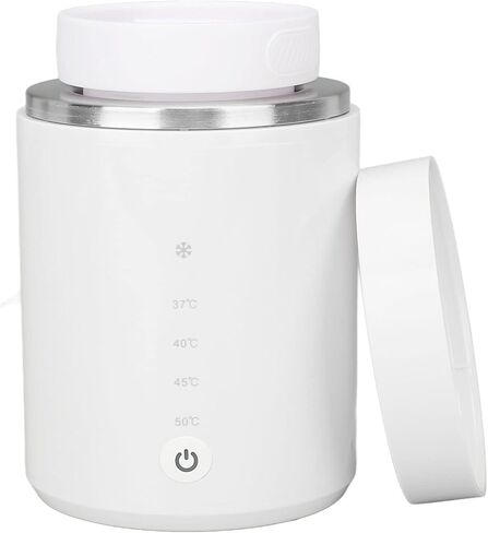 Baby Bottle Warmer, Baby Bottle Heater with 2 Adapters Defrosting Rechargeable Feeding Bottle Warmer with 4 Temperature Selection for Evenly Warm Breast Milk or Formula in Saudi Arabia
