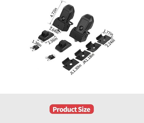 Metal Hood Latches with Keys Compatible with Jeep Wrangler JK JKU JL JLU Gladiator JT 2007-2024, 1 Pair Locking Hood Latch Lock Hood Pin Kit (OEM & Locking) in Saudi Arabia