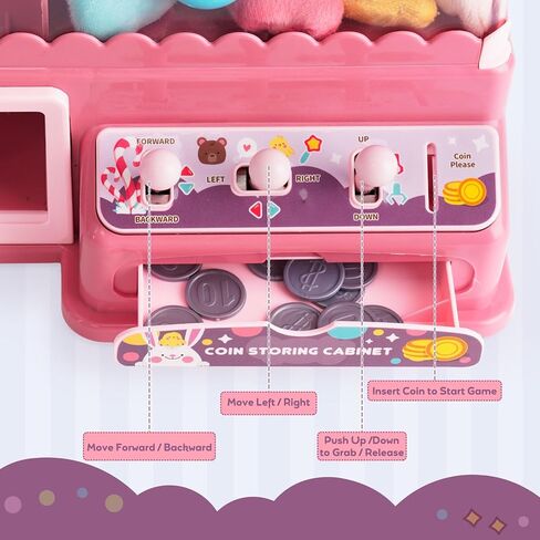 Arkyomi Claw Machine for Kids Claw Game Toy Grabber Game Claw Machine with Sounds & Light for Kids Educational Gifts for Boys & Girls in Kuwait