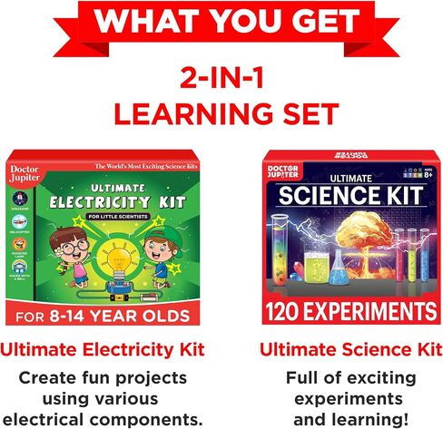 Doctor Jupiter Ultimate Science Gift Set of Science Kit, Electricity Kit for Kids Age 8-12 | Easter, Birthday Gifts for Boys & Girls of 8,9,10,11,12,13,14 Year Olds | STEM Learning & Education Toys in Saudi Arabia