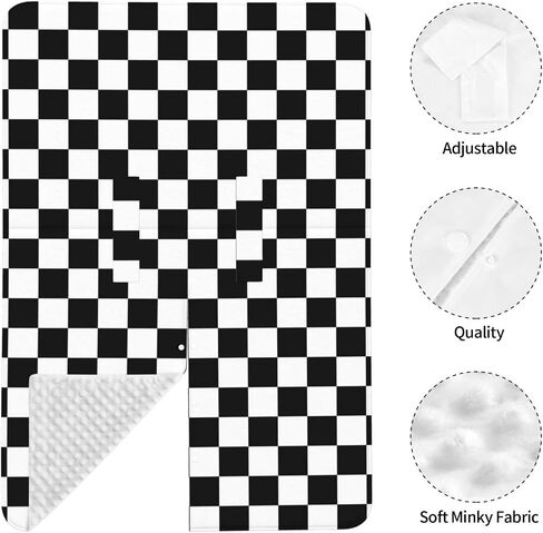 Black White Checkered Baby Car Seat Canopy Cover Multi Use Nursing Cover for Newborn Car Seat Canopy Mom Nursing Breastfeeding Covers Newborn Shower Gift in Saudi Arabia