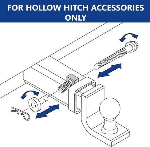 METOWARE Trailer Hitch Pin, 5/8" Dia Anti Rattle Hitch Pin Fits 2" and 2-1/2" Receiver Tubes, Hitch Pin with Extra Safety Clip for Any Hollow Shank Cargo Carrier, Bike Rack, Hitch Step (1 Pack) in Saudi Arabia