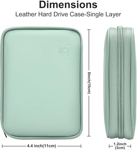 حافظة محرك الأقراص الصلبة الخارجية من الجلد من Miloocul لعناصر WD الرقمية الغربية/WD My Passport/WD My Passport Ultra حقيبة حمل القرص الصلب المحمولة بسعة 1 تيرابايت و2 تيرابايت و4 تيرابايت و5 تيرابايت (رمادي وأزرق، طبقة واحدة) in Kuwait