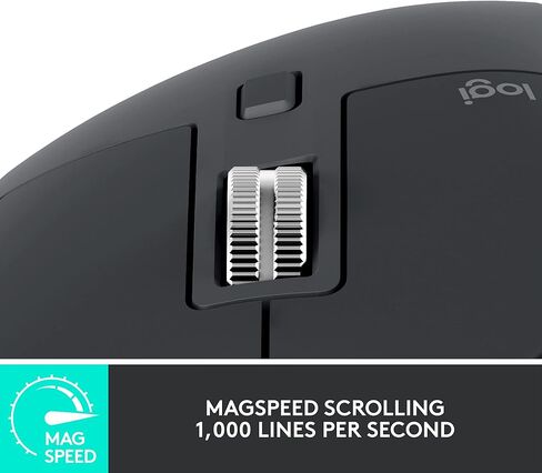 Logitech MX Master 3S - Wireless Performance Mouse with Ultra-fast Scrolling, Ergo, 8K DPI, Track on Glass, Quiet Clicks, USB-C, Bluetooth, Windows, Linux, Chrome - Graphite (Renewed) in Saudi Arabia