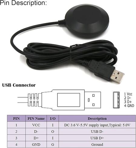 Geekstory BS-708 G-Mouse USB GPS Dongle Navigation Module G7020-KT Chip External GPS Antenna with 4M Flash USB GPS Receiver for Raspberry Pi Linux Windows 7 8 10 in Saudi Arabia