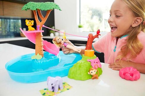 Barbie and Chelsea The Lost Birthday Splashtastic Pool Surprise Playset with Chelsea Doll (6-in), 3 Baby Animals, Slide, Zipline & Accessories, Gift for 3 to 7 Year Olds in Kuwait