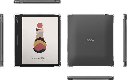 حافظة BOZHUORUI شفافة لجهاز Onyx Boox Leaf2/Leaf3/Leaf3 C/Boox Page/Boox Galileo e-Reader - غطاء خلفي ناعم ومرن من السيليكون الشفاف وخفيف الوزن للغاية (شفاف) in Kuwait