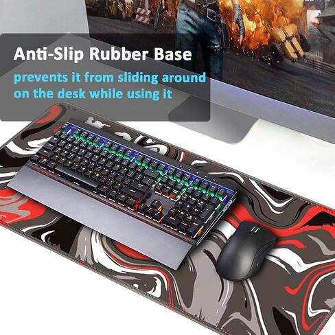 لوحة ماوس للألعاب، وسادة مكتب بنمط سائل مقاس 31.5 × 11.8 بوصة، لوحة ماوس كمبيوتر ممتدة كبيرة ولوحة مفاتيح مطاطية غير قابلة للانزلاق للألعاب والمكتب والمنزل in Kuwait