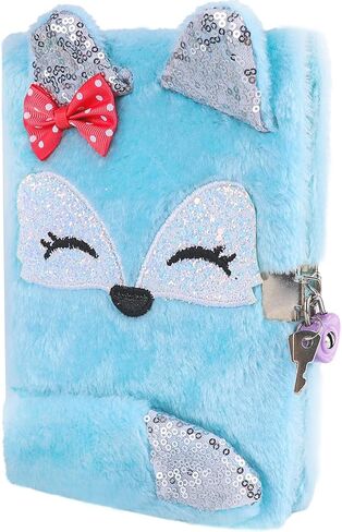 Girls Diary with Lock, Plush Journal with Lock and Key for Kids Girl, Fuzzy Notebook with Lock (Pink Sequin) in Saudi Arabia