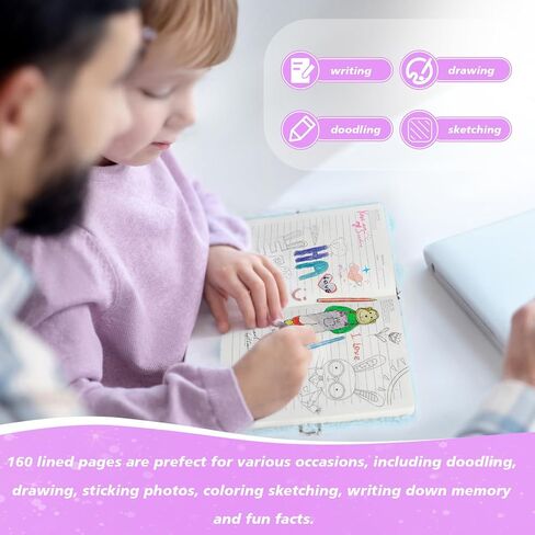 Girls Diary with Lock, Plush Journal with Lock and Key for Kids Girl, Fuzzy Notebook with Lock (Pink Sequin) in Saudi Arabia