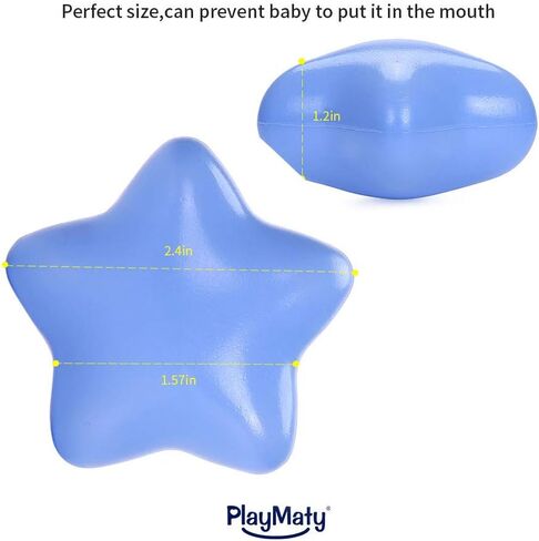 كرات PlayMaty Star Ball Pit - كرات بلاستيكية ملونة خالية من الفثالات والبيسفينول A للأطفال الصغار، خيمة لعب للأطفال الصغار، خيمة لعب، ديكور حفلات حمام السباحة (100 كرة). in Kuwait