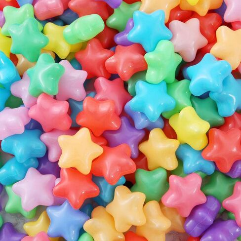 PlayMaty Star Ball Pit Balls - Phthalate & BPA Free Plastic Ocean Colorful Balls for Kids Toddlers Baby Playhouse Play Tent Playpen Pool Party Decoration (100 Balls). in Saudi Arabia