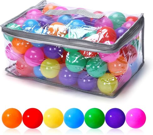 كرات الحفرة الملونة من PlayMaty - كرات محيط بلاستيكية خالية من الفثالات وخالية من مادة BPA للأطفال، ألعاب ممتعة لحفرة السباحة 100 قطعة للأطفال الصغار وبيت لعب الأطفال، خيمة لعب للأطفال، حوض سباحة in Kuwait