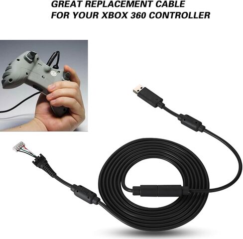 Yoidesu for Xbox 360 Controller USB 4Pin Gamepad Cable Replacement with Breakaway Adapter, for Xbox 360 Controller Dongle USB Breakaway Cable (Black) in Saudi Arabia