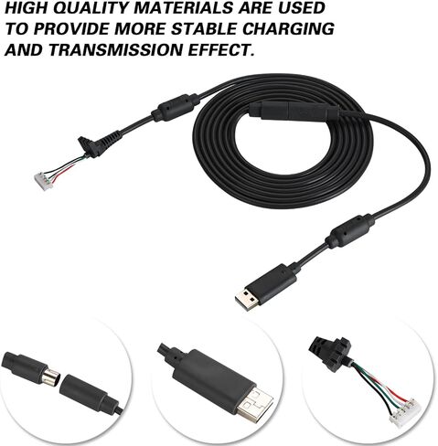 Yoidesu for Xbox 360 Controller USB 4Pin Gamepad Cable Replacement with Breakaway Adapter, for Xbox 360 Controller Dongle USB Breakaway Cable (Black) in Saudi Arabia