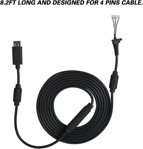 Yoidesu for Xbox 360 Controller USB 4Pin Gamepad Cable Replacement with Breakaway Adapter, for Xbox 360 Controller Dongle USB Breakaway Cable (Black) in Saudi Arabia