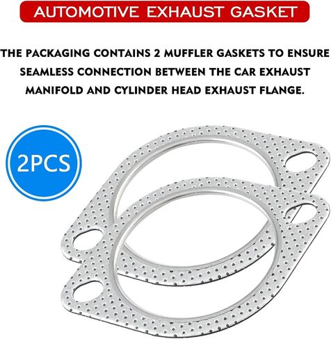 PVOTAWP 2PCS Car Exhaust Gasket, 2-Bolt 2.5 Inch Exhaust Flange Gasket, Standard High Temp Seal Muffler Exhaust Manifold Gasket Replace 120-07610-0002 in Saudi Arabia