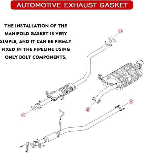 PVOTAWP 2PCS Car Exhaust Gasket, 2-Bolt 2.5 Inch Exhaust Flange Gasket, Standard High Temp Seal Muffler Exhaust Manifold Gasket Replace 120-07610-0002 in Saudi Arabia