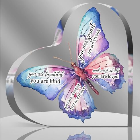 Christian Gifts Religious Gifts Scripture Gifts for Women Bible Verse Inspirational Heart-Shaped Acrylic Desk Decor Perfect Birthday Present for Women of Faith - You Are Beautiful in Kuwait