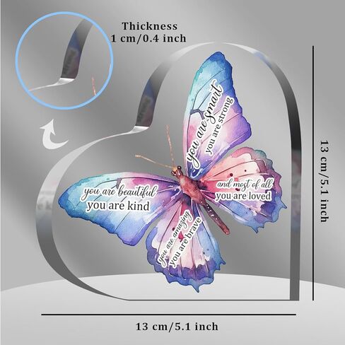 Christian Gifts Religious Gifts Scripture Gifts for Women Bible Verse Inspirational Heart-Shaped Acrylic Desk Decor Perfect Birthday Present for Women of Faith - You Are Beautiful in Kuwait