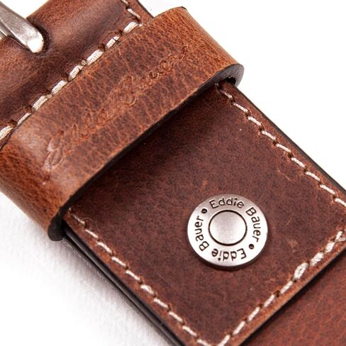Eddie Bauer Men's Casual Leather Belt with Metal Buckle in Saudi Arabia