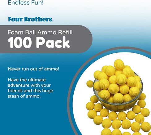 100 عبوة من استبدال ذخيرة الكرات الإسفنجية لبنادق نيرف المتنافسة - متوافقة مع رصاصات نيرف والسهام وكرات فرط وكرات منافسة للعمال والفرس ونماذج مسدسات نيرف الأخرى. in Kuwait