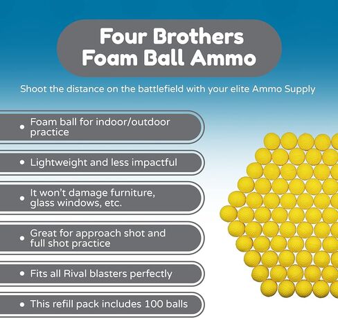 100 عبوة من استبدال ذخيرة الكرات الإسفنجية لبنادق نيرف المتنافسة - متوافقة مع رصاصات نيرف والسهام وكرات فرط وكرات منافسة للعمال والفرس ونماذج مسدسات نيرف الأخرى. in Kuwait