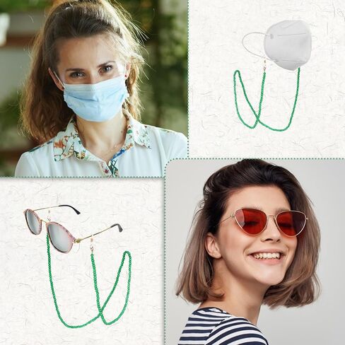 KALIONE Glasses Chain Bead Women’s Eyeglass Chain Eyewear Retainer Reading Glass Necklace Lanyard Sunglasses Holder Strap, Eye Glass Holders Necklaces Masks Chian for Women in Saudi Arabia