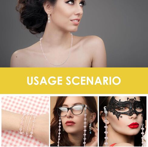 Jawfait Pink Eyeglass Chain for Women Stylish,Natural Crystal Mask Chain Necklace Lanyard for Girl，Glasses Around Neck Beaded Chain in Saudi Arabia