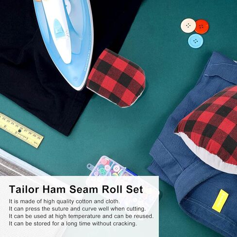 TOPINCN Tailor Ham Seam Roll Set, Teacups Mugs Saucers Teacups Professional Dressmaking Sleeve Roll Pressing Tools Sewing Tool for Ironing in Saudi Arabia