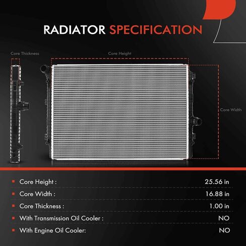 A-Premium Engine Coolant Radiator Assembly Compatible with Volkswagen Jetta 2013-2018, Passat 2014-2019, Beetle 2014-2019, L4 1.8L 2.0L, Replace# 5C0121251H in Saudi Arabia