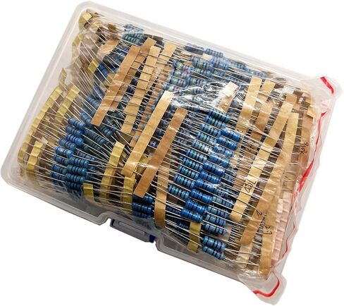 1220Pcs 1W 1% 0.33-2.2M Ohm 122 Values Metal Film Fixed Resistor Kit with Box in Saudi Arabia