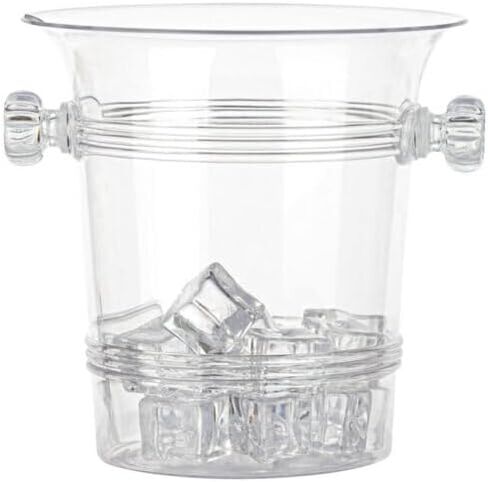 Crystal Clear Plastic Ice Bucket - Reusable Ice Container & Beverage Cooler, Perfect Bar Accessory for Parties, Themed Events, Picnics & Everyday Home Use in Saudi Arabia