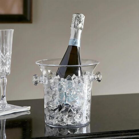 Crystal Clear Plastic Ice Bucket - Reusable Ice Container & Beverage Cooler, Perfect Bar Accessory for Parties, Themed Events, Picnics & Everyday Home Use in Saudi Arabia