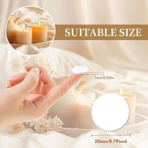 480pcs Candle Wick Stickers Heat Resistance Double-Sided Stickers for Candle Making,20mm in Kuwait