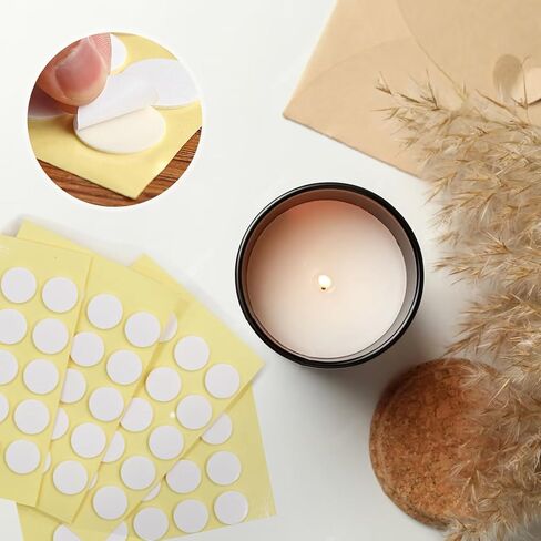 480pcs Candle Wick Stickers Heat Resistance Double-Sided Stickers for Candle Making,20mm in Kuwait