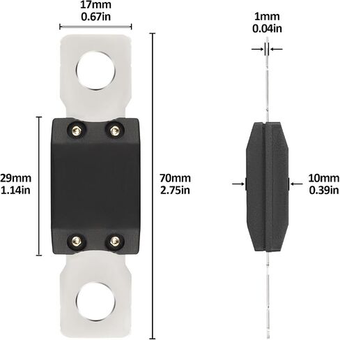 Scelrin 2Pcs 125A MEGA/AMG Fuse, High Current Bolt-on Fuse for Cars, Trucks, Construction Vehicles, Buses, Caravans Cars, Boats (125A) in Saudi Arabia