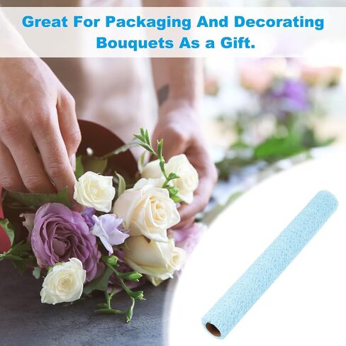 PATIKIL 180" L x 19.7" W Jacquard Net Mesh, 2Rolls Korean Openwork Floral Bouquet Wrapping Paper for Packaging Fresh Flower Wedding Valentine's Day Florist Supplies, Black in Saudi Arabia