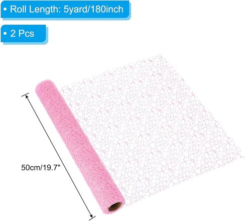 PATIKIL 180" L x 19.7" W Jacquard Net Mesh, 2Rolls Korean Openwork Floral Bouquet Wrapping Paper for Packaging Fresh Flower Wedding Valentine's Day Florist Supplies, Black in Saudi Arabia