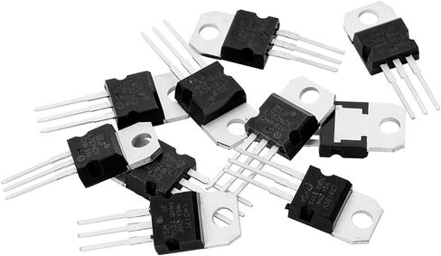 ENLOZURE 10 قيم 60 قطعة مجموعة متنوعة لمنظم الجهد الكهربي TO-220 حزمة تيار عالي إيجابي 12 فولت منظم ترانزستور - L7805 L7806 L7808 L7809 L7810 L7812 L7815 L7818 L7824 LM317T in Kuwait