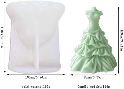 Tone Fun Bubble Skirt Shape Candle Silicone Molds for Making Candle, Resin, Aromatherapy Candles, Handmade Wax Soap, Home Decor, Craft in Kuwait