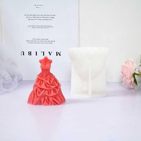 Tone Fun Bubble Skirt Shape Candle Silicone Molds for Making Candle, Resin, Aromatherapy Candles, Handmade Wax Soap, Home Decor, Craft in Kuwait