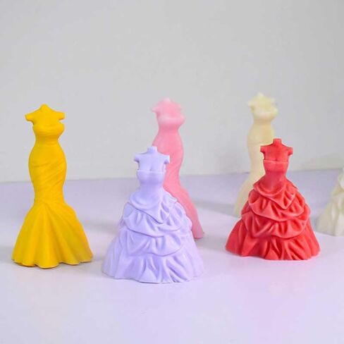 Tone Fun Bubble Skirt Shape Candle Silicone Molds for Making Candle, Resin, Aromatherapy Candles, Handmade Wax Soap, Home Decor, Craft in Kuwait