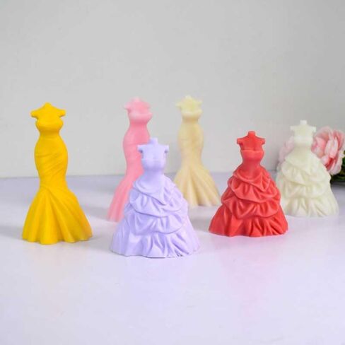 Tone Fun Bubble Skirt Shape Candle Silicone Molds for Making Candle, Resin, Aromatherapy Candles, Handmade Wax Soap, Home Decor, Craft in Kuwait